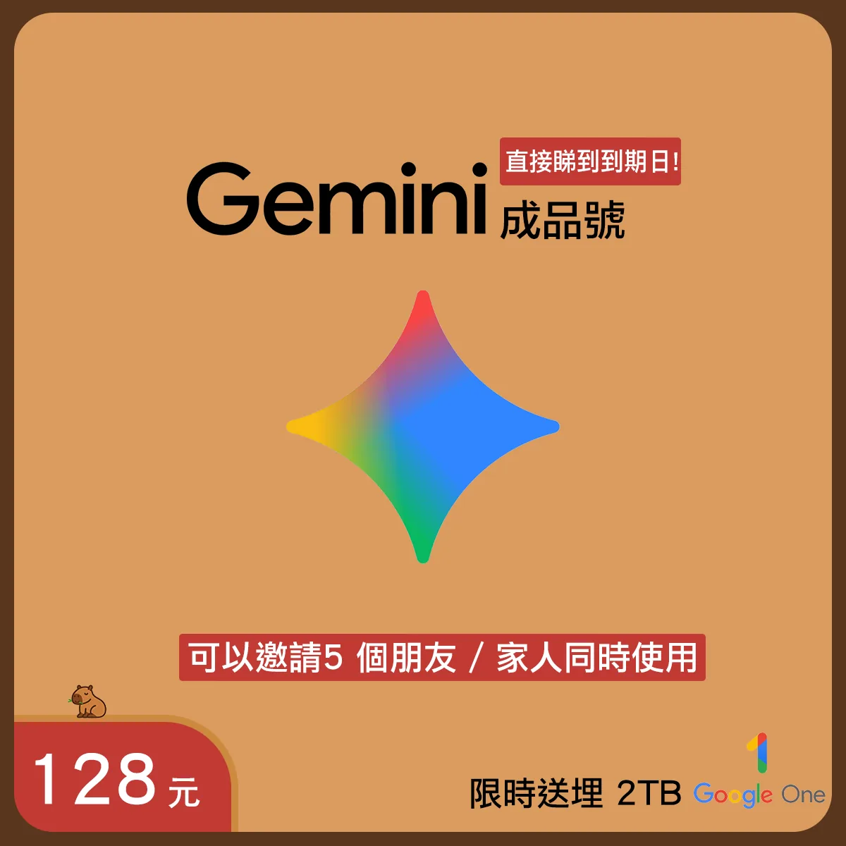 Gemini Pro 成品號|送 2TB Google One|無需VPN